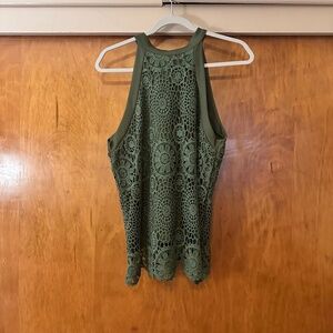 Lace green tank